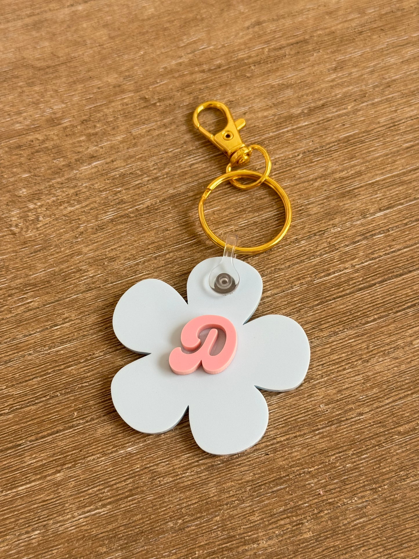 Initial Daisy Keychain