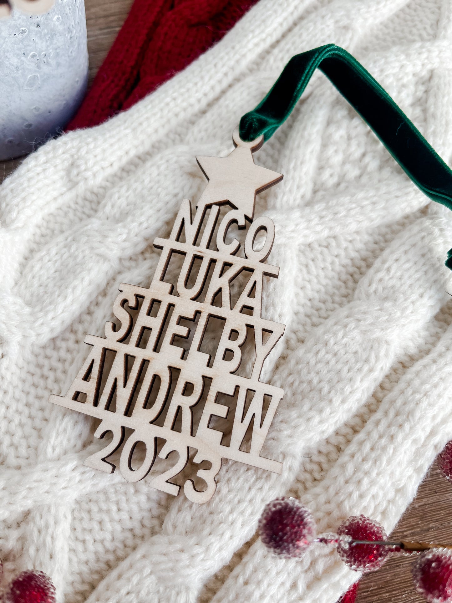 Custom Family Tree Name Ornament