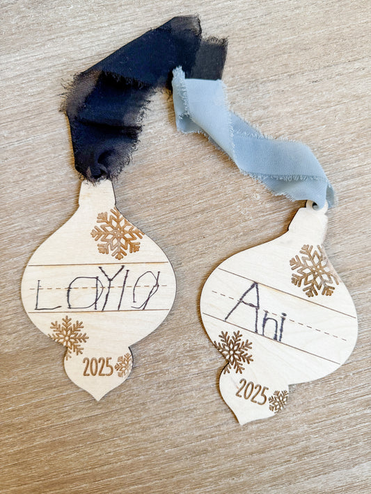 Handwritten Name Ornament